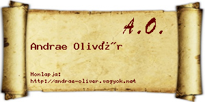 Andrae Olivér névjegykártya
